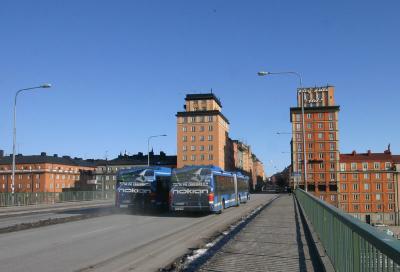 Buses racing on Sankt Eriksbron