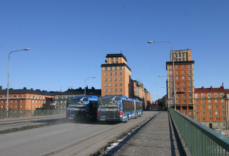 Buses racing on Sankt Eriksbron