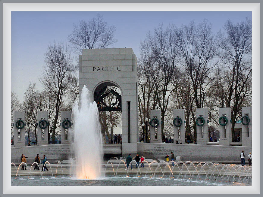 World War II Monument at Twiglight
