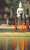 Sukhothai Buddha and monks