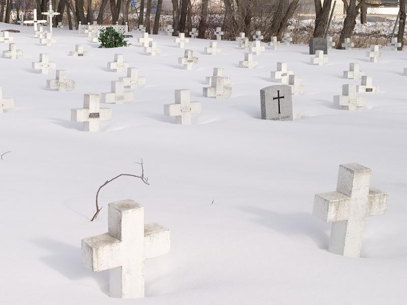 Graveyard in winter