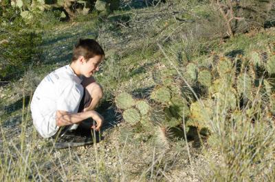 Garrett was fascinated by all the cactus