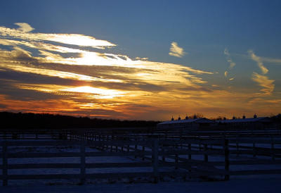 Sunset over Bedminster Horse Farm