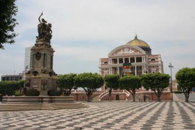 Manaus Opera House and stature
