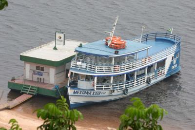 Boat for our Amazon River boat day trip