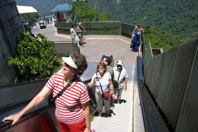 Rio de Janeiro-riding escalator up to Corcovado