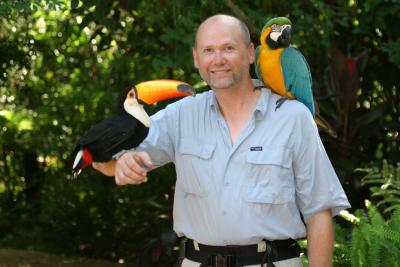 Dale with Toucan (Otto) & Macaw (Sheila)