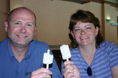 Dale & Angela (enjoying world's best lemon popsicle Kibon)