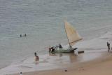 Jangada/small fishing boat on Piedade/Recife beach