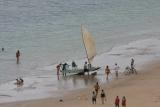Jangada/small fishing boat on Piedade/Recife beach