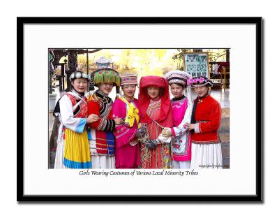 Girls Dressed in Various Local Minority Costumes