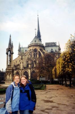 the back of Notre Dame, me and Angie
