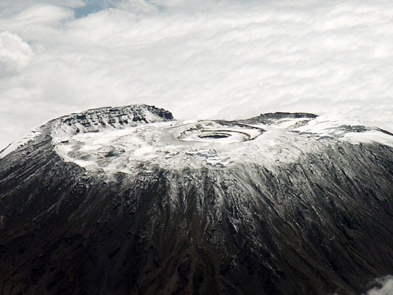 The crater of Mt. Kilimanjaro