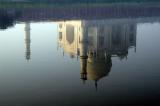 Taj relected in the Yamuna River