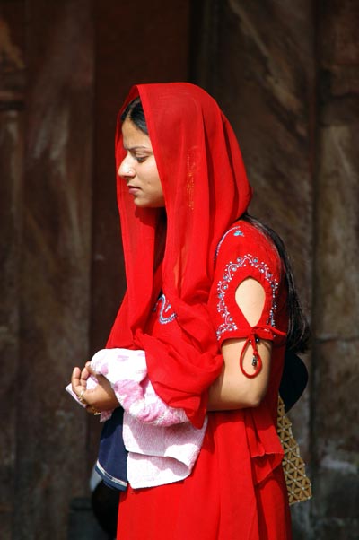 Lady in red, Fatehpur-Sikri, India
