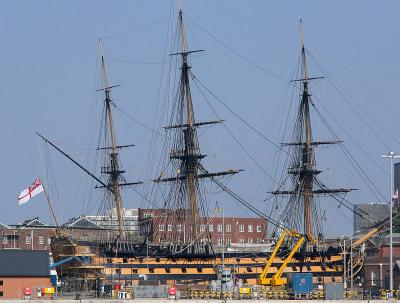 HMS Victory viewed from harbour cruise