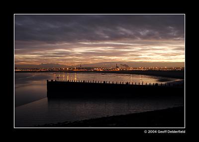 Avonmouth docks sunrise - from The Royal Hotel Portishead 1 copy.jpg