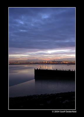 Avonmouth docks sunrise - from The Royal Hotel Portishead 2 copy.jpg