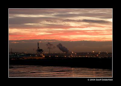 Avonmouth docks sunrise - from The Royal Hotel Portishead 3 copy.jpg