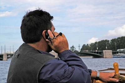 The boat captain made heavy use of his cell phone