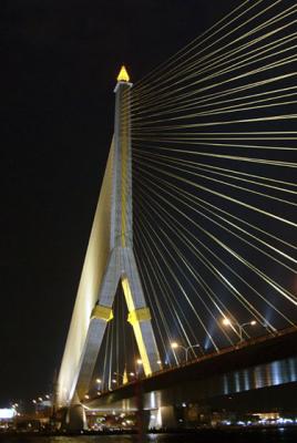 Thailand-Bangkok-Bridge over River Choy P - Geometric artistry