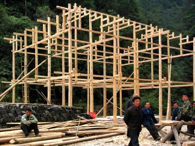 a dong house under construction