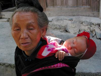 miao woman and child