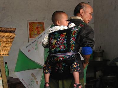 miao man and child, basha