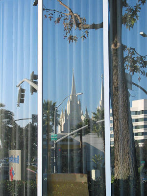 Reflection in Bank of America Window by Emese Gaal