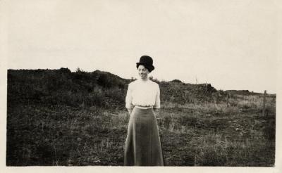Ethel on hunting trip with Grampa Pemberton, 1912 (312)