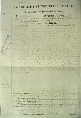 Charity Boyett TX Land Patent 1859