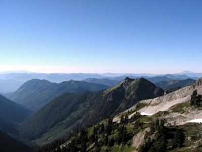 Adams on Left/St. Helens on Right (~34 miles apart)