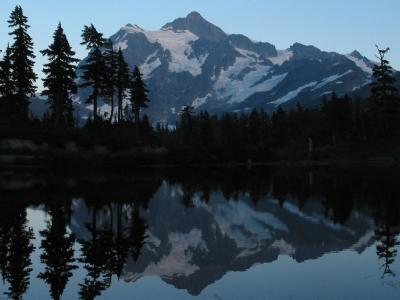 Shuksan and Picture Lake at Dusk