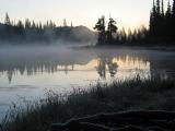 Frost and Fog on Reflection Lake Before Sunrise