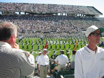 Pre-game activities on the field