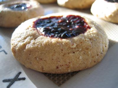Baked thumbprint cookie