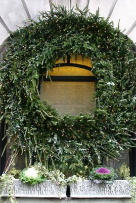 Wreath at Washington Square Hotel on Waverly Place