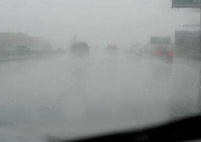 Rain storm on Highway 880