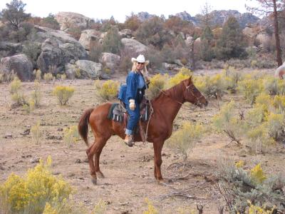 Yvonne on new ranch horse