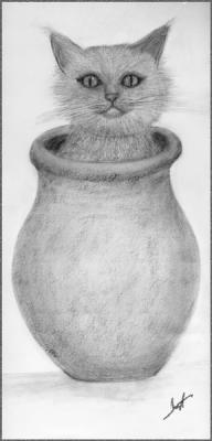 Kat-in-a-Vase - graphite-