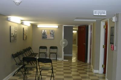 The downstairs waiting area
