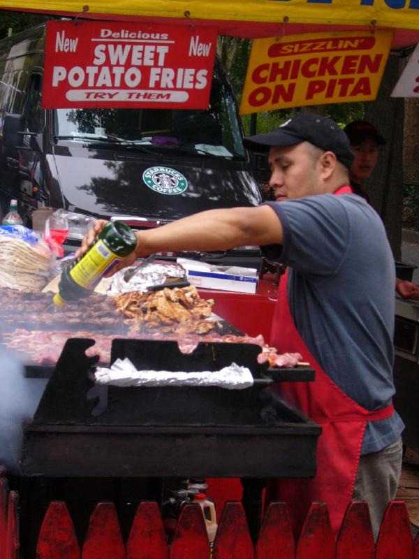 The man in action...and it smelled great too...
