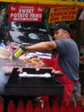 The man in action...and it smelled great too...
