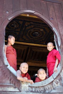 Monks at Monastery Window