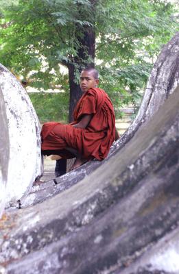 Monk outside Shwenandaw Monastery