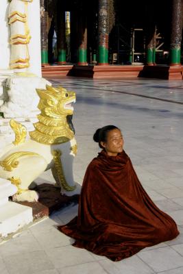 Meditating at the Shwe Dagon Pagoda
