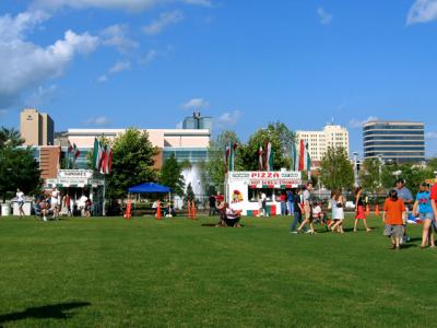 Worlds fair park looking towards downtown Knoxville