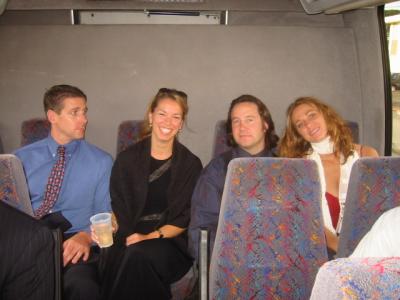 Dave, Allison, Peter Dean and Maren on the party bus