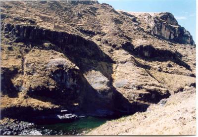 Last glimpse of Keshwa chaca and Apurimac canyon