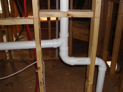 Plumbing snakes its way through the walls